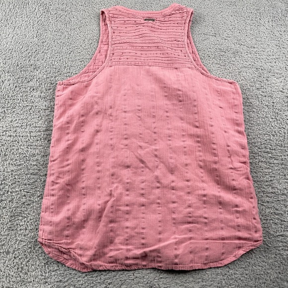 Prana Tank Top Womens Small Pink Button Front Pintuck Sleeveless Casual Boho - Picture 3 of 8